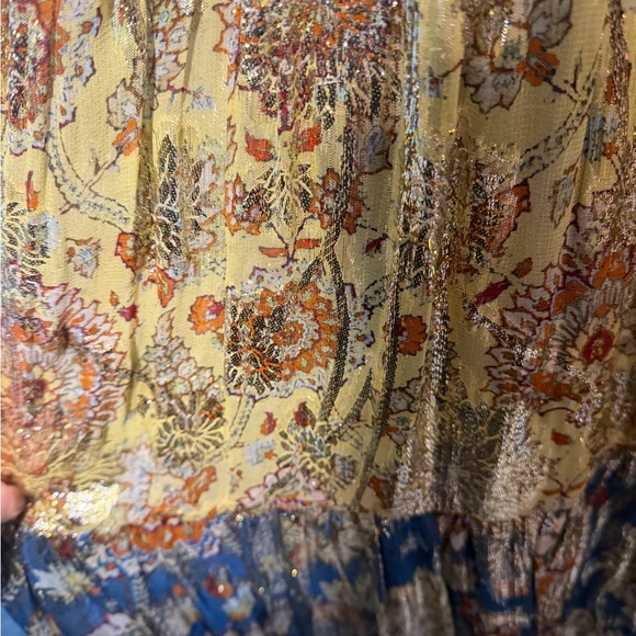 Anthropologie gold thread maxi dress - Picture 3 of 5